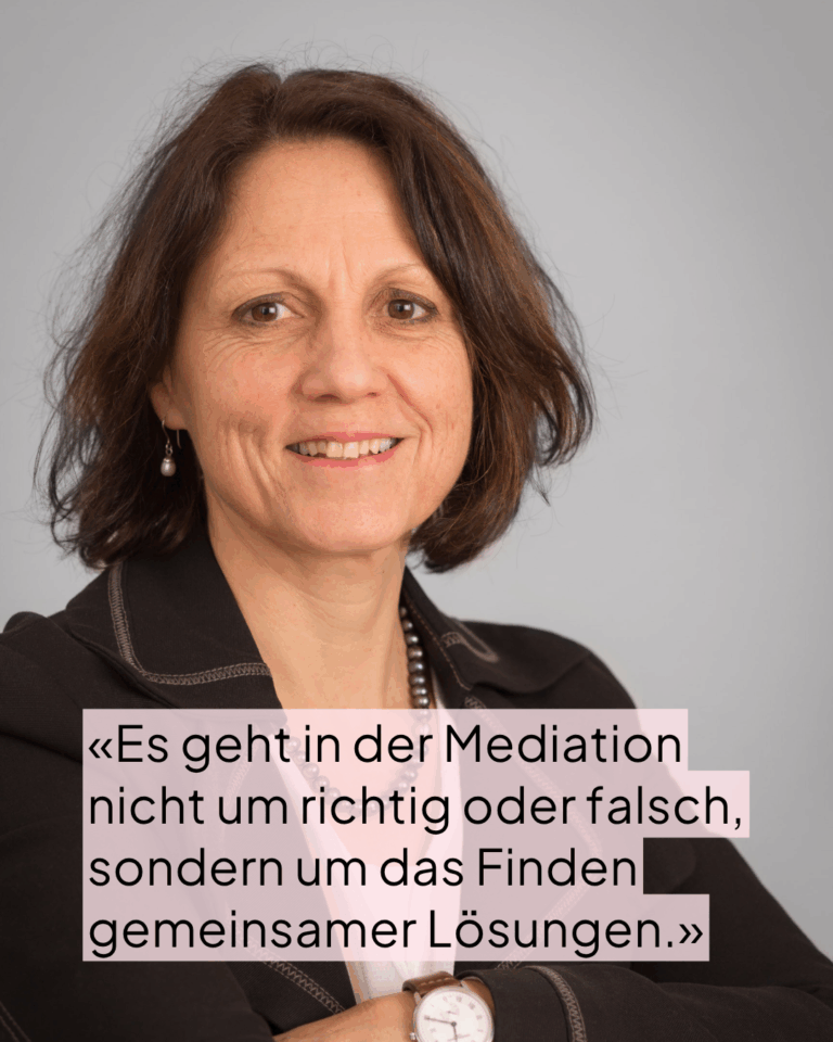 Mediation bei der Frauenzentrale Luzern Zentralschweiz. In der Mediation geht es nicht um richtig oder falsch, sondern um das Finden gemeinsamer Lösungen. Elisabeth Scherwey, Mediatorin.