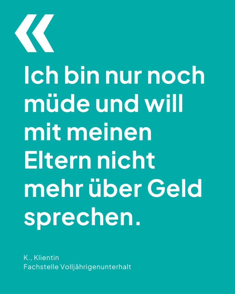 Ich bin nur noch müde und will mit meinen Eltern nicht mehr über Geld sprechen.