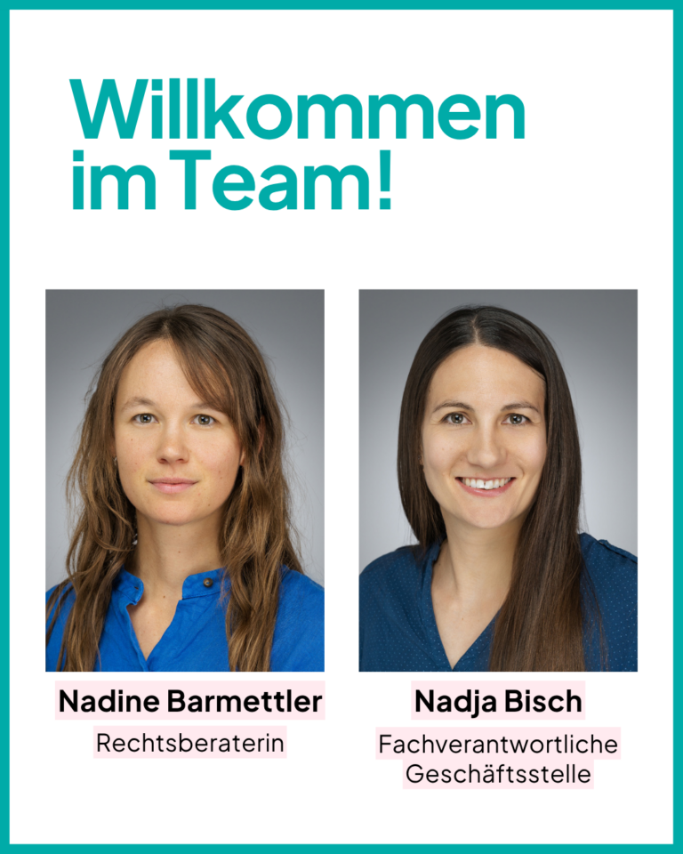 Neue Mitarbeiterinnen im Team der Frauenzentrale Luzern Zentralschweiz: Nadja Bisch und Nadine Barmettler, Rechtsanwältin Luzern